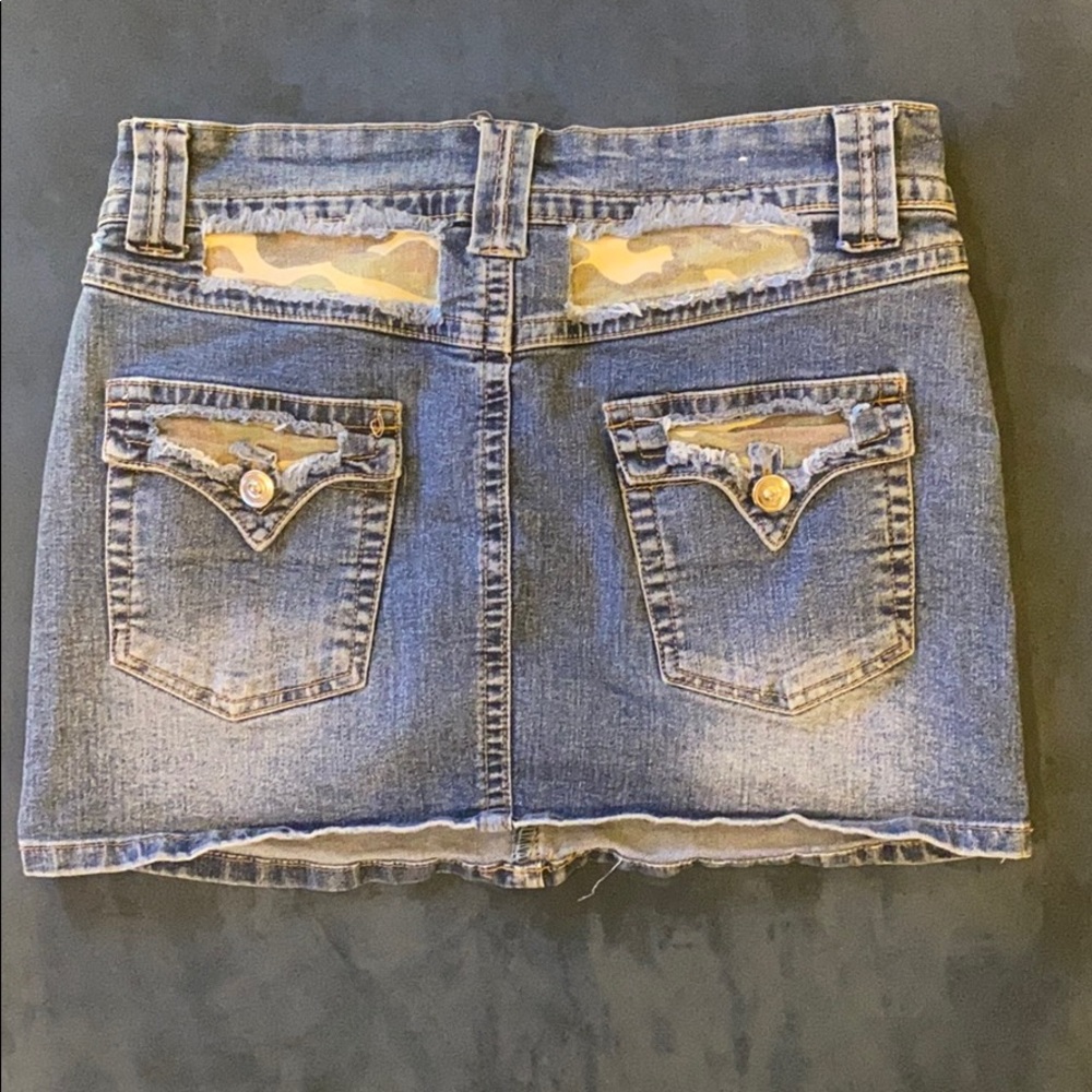 Y2K Camouflage / Camo Jean Miniskirt